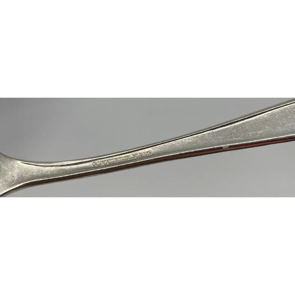 Set 5 ADAM Oneida Community Plate ADAM silverplate table Soup Spoon Monogramed